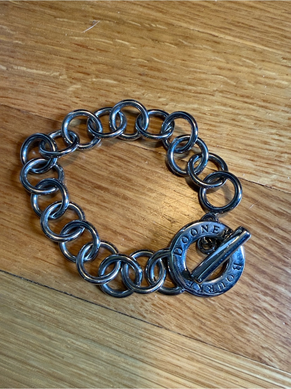 Dooney & Bourke Polished Silver-Tone Toggle Chain Bracelet
